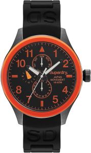 Superdry Mens Watch With Black Silicone Strap and Black Dial SYG110OA**REFURBISHED**