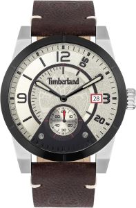 Timberland Mens Watch with Silver Dial and Brown Leather Strap TDWGB2090202