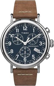 Timex Mens Chronograph Quartz Watch with Brown Leather Strap TW2T68900