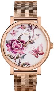Timex Ladies Full Bloom Dial Watch with Rose Gold Milanese Strap TW2U19500 