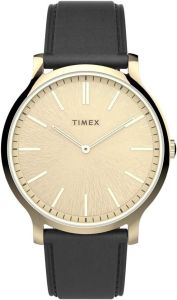 Timex Mens Gallery Watch with Black Leather Strap TW2V43500