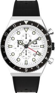 Timex Mens Q Chrono Watch with Black Silicone Strap TW2V70100 *Refurbished*
