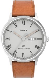  Timex Waterbury Mens Watch with Tan Leather Strap TW2V73600