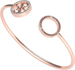 Guess Ladies Rose Gold Plated Logo Bangle UBB79081-L