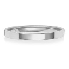 18ct White Gold 2mm Flat Court Wedding Band WQ121WH