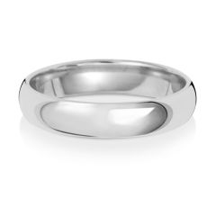 18ct White Gold 4mm Court Wedding Band WQ164WH