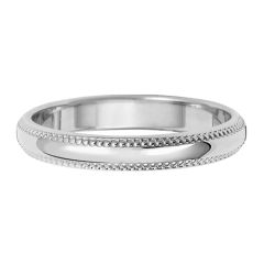 18ct White Gold 3mm D Shape Wedding Band WQ183WH
