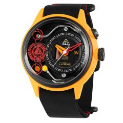 The Electricianz Nylon THE AMMETER Mens Watch with Black Leather Strap ZZ-A1A/01