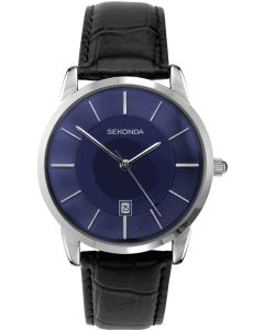 Sekonda Men's Watch with Blue Dial and Black Leather Strap 1932