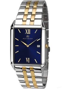 Accurist Mens Watch with Blue Dial and Two Tone Strap 7062