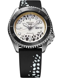 Seiko 5 Sports One Piece ‘Law’ Automatic Watch with White Dial and Black Silicone Strap SRPH63K1