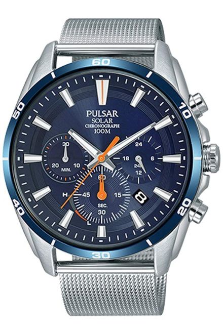 GB Watch Shop Pulsar Active Mens Blue Dial Solar Powered