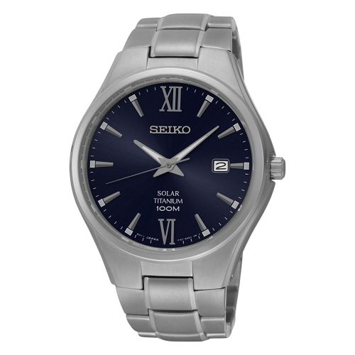 GB Watch Shop Gents Mens Titanium Seiko Solar Watch on Bracelet